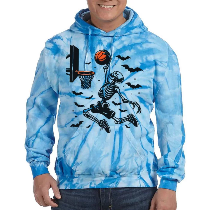 Basketball Skeleton Halloween Skeleton Basketball Player Tie Dye Hoodie