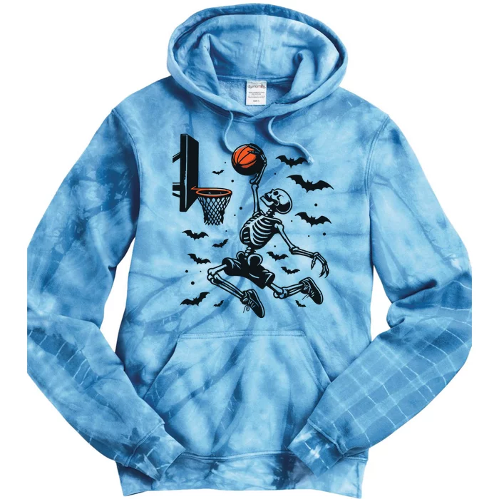 Basketball Skeleton Halloween Skeleton Basketball Player Tie Dye Hoodie