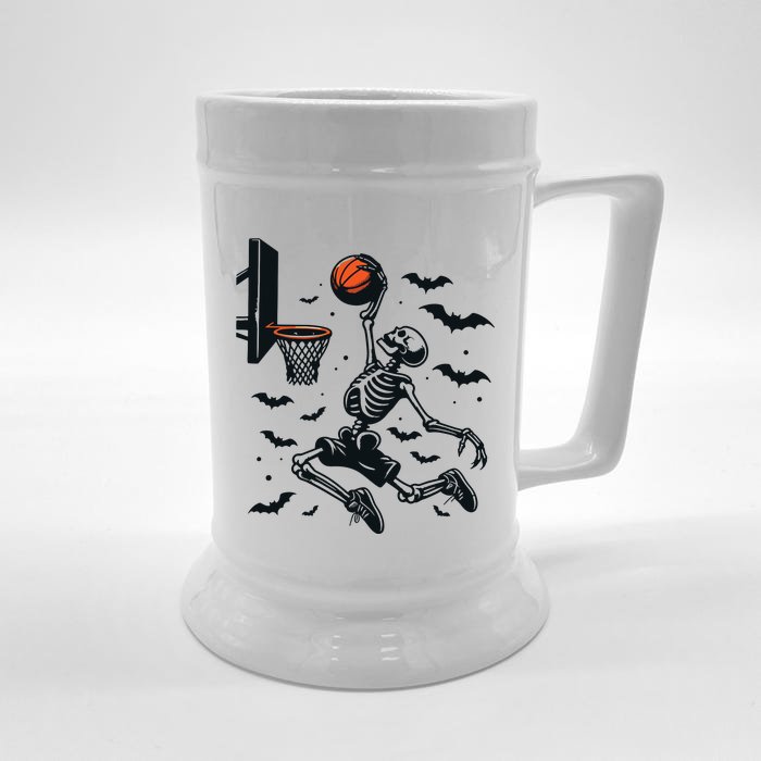 Basketball Skeleton Halloween Skeleton Basketball Player Front & Back Beer Stein