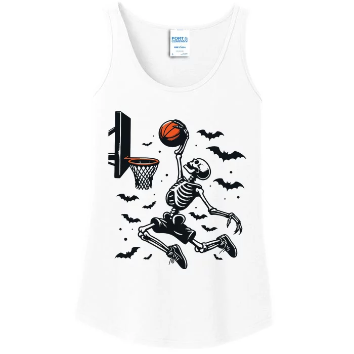 Basketball Skeleton Halloween Skeleton Basketball Player Ladies Essential Tank