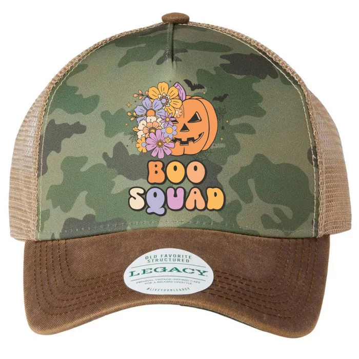 Boo Squad Halloween Pumpkin Costume Retro Groovy Gift Legacy Tie Dye Trucker Hat