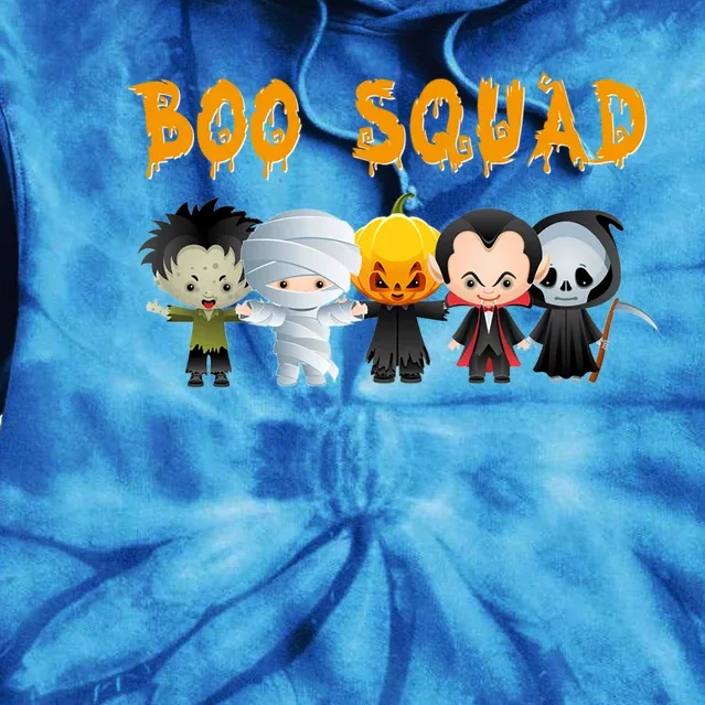 Boo Squad Halloween Trick Or Treating Group Gift Tie Dye Hoodie