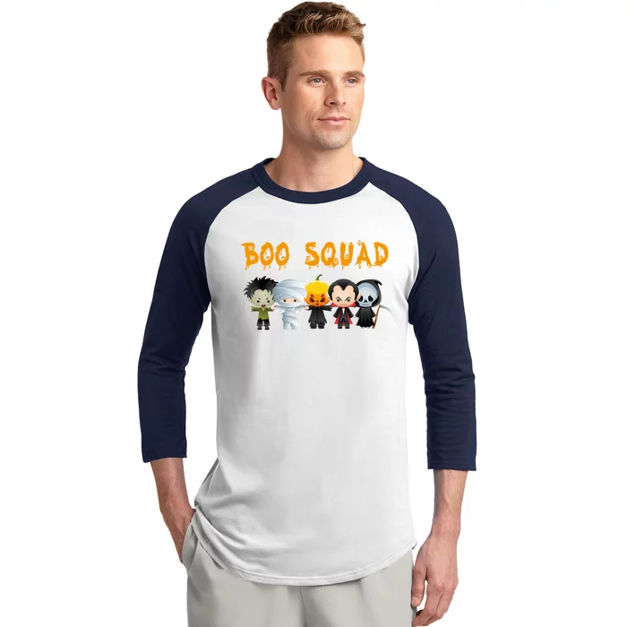 Boo Squad Halloween Trick Or Treating Group Gift Baseball Sleeve Shirt