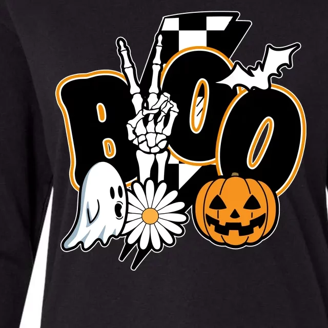 Boo Spooky Halloween Cute Womens Cotton Relaxed Long Sleeve T-Shirt