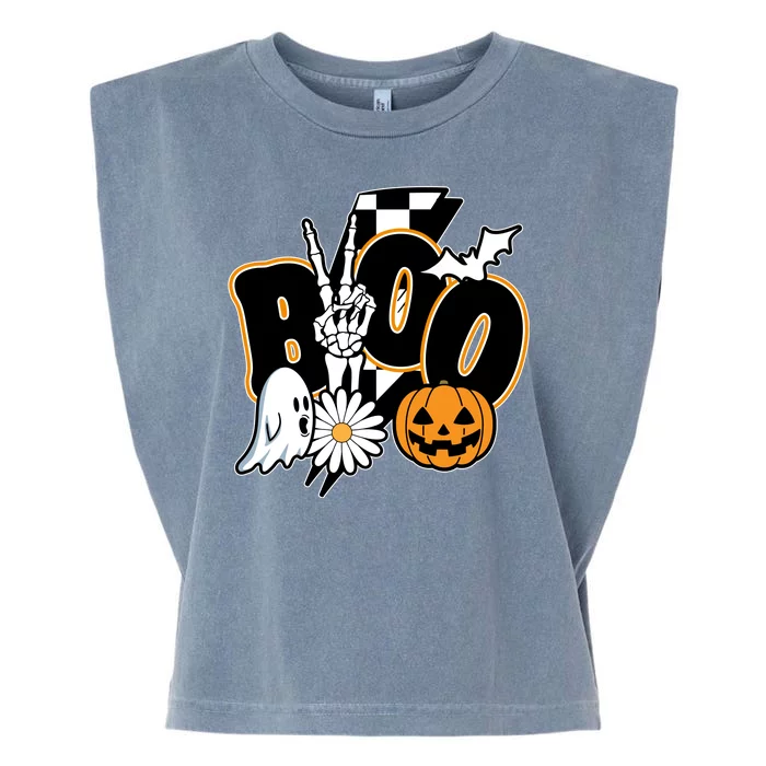 Boo Spooky Halloween Cute Garment-Dyed Women's Muscle Tee