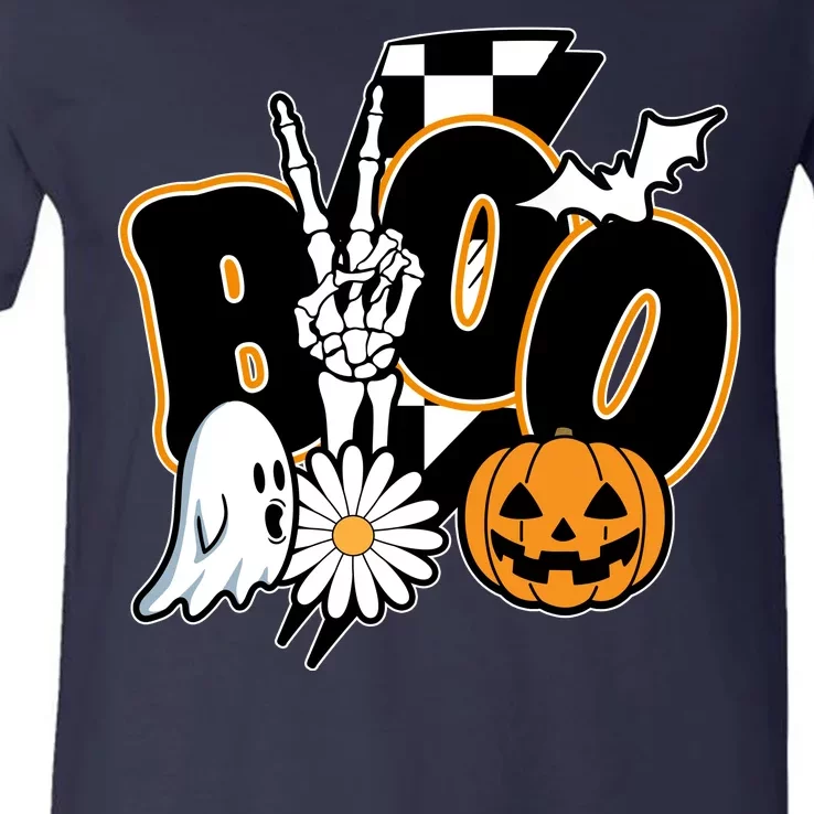 Boo Spooky Halloween Cute V-Neck T-Shirt