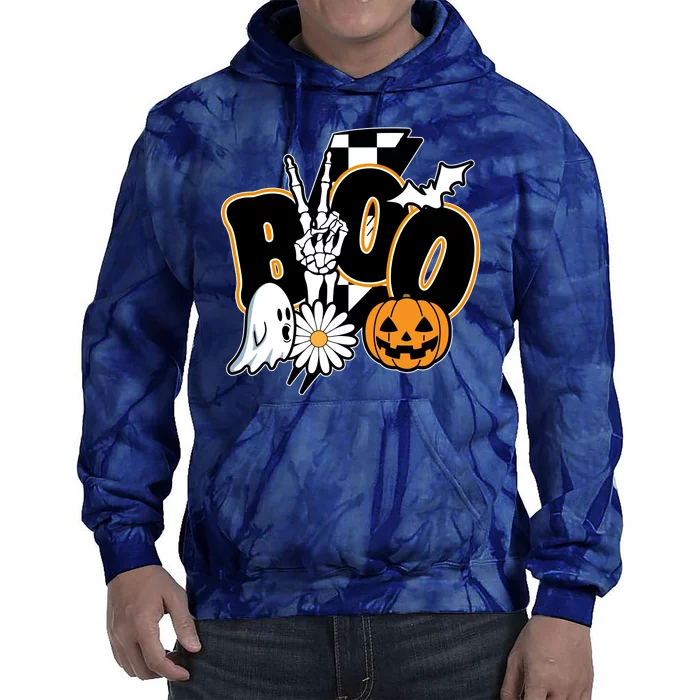 Boo Spooky Halloween Cute Tie Dye Hoodie