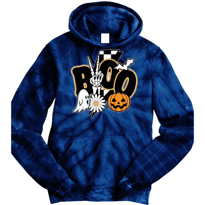 Boo Spooky Halloween Cute Tie Dye Hoodie