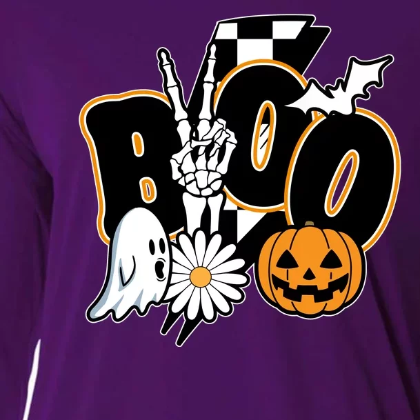 Boo Spooky Halloween Cute Cooling Performance Long Sleeve Crew