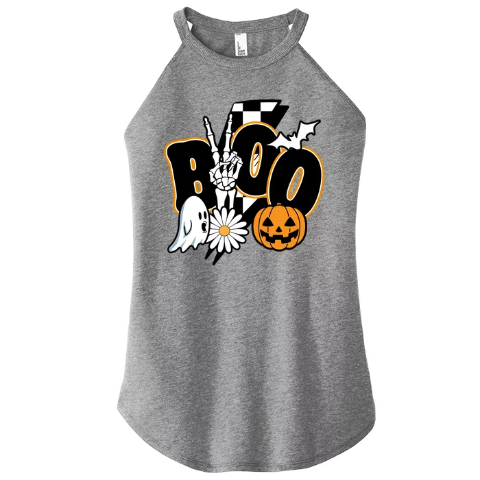 Boo Spooky Halloween Cute Women’s Perfect Tri Rocker Tank