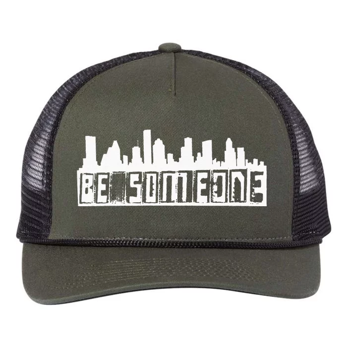 Be Someone H Town Houston Texas Skyline Retro Rope Trucker Hat Cap