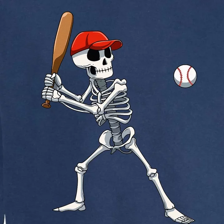 Baseball Skeleton Halloween Skeleton Playing Baseball Garment-Dyed Sweatshirt