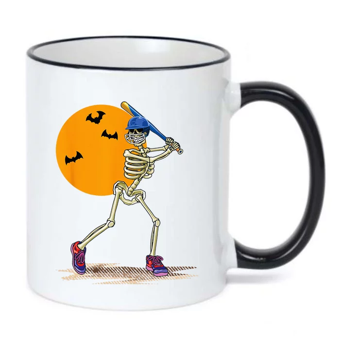 Baseball Skeleton Halloween Men Baseball Halloween Black Color Changing Mug