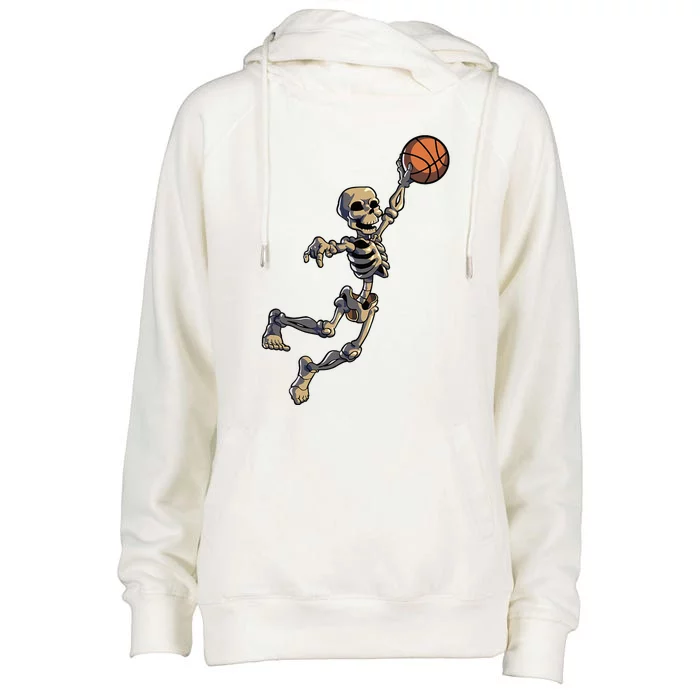 Basketball Skeleton Halloween Men Basketball Halloween Womens Funnel Neck Pullover Hood