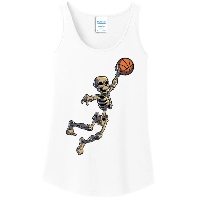 Basketball Skeleton Halloween Men Basketball Halloween Ladies Essential Tank