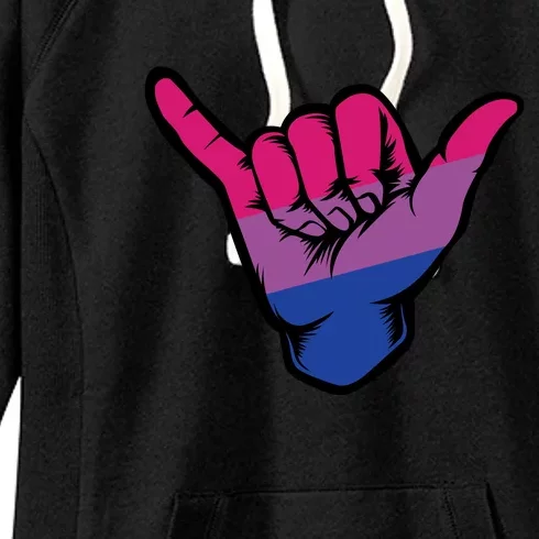 Bisexual Shaka Hand Bi Pride Flag Bisexual Pride Day Women's Fleece Hoodie