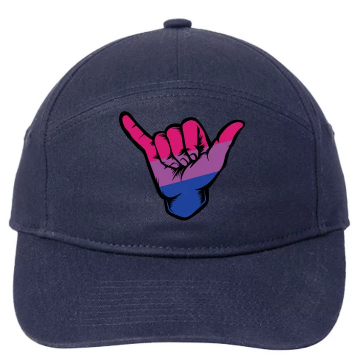 Bisexual Shaka Hand Bi Pride Flag Bisexual Pride Day 7-Panel Snapback Hat