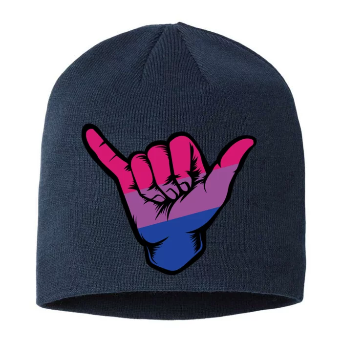 Bisexual Shaka Hand Bi Pride Flag Bisexual Pride Day 8 1/2in Sustainable Knit Beanie