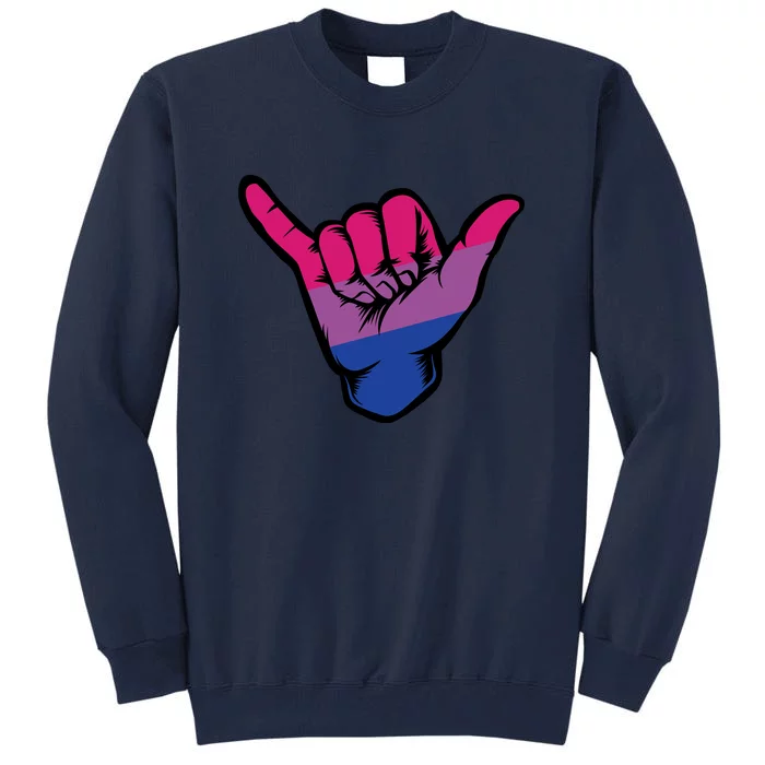 Bisexual Shaka Hand Bi Pride Flag Bisexual Pride Day Tall Sweatshirt