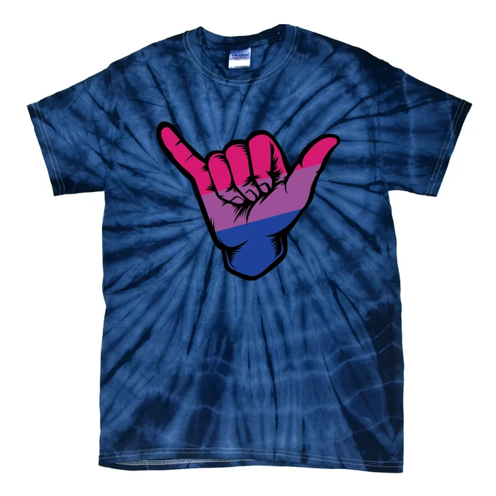 Bisexual Shaka Hand Bi Pride Flag Bisexual Pride Day Tie-Dye T-Shirt