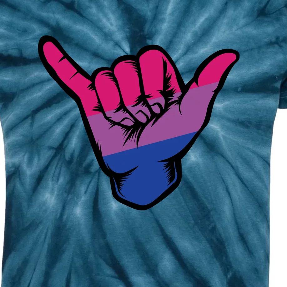 Bisexual Shaka Hand Bi Pride Flag Bisexual Pride Day Kids Tie-Dye T-Shirt