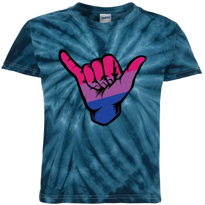 Bisexual Shaka Hand Bi Pride Flag Bisexual Pride Day Kids Tie-Dye T-Shirt