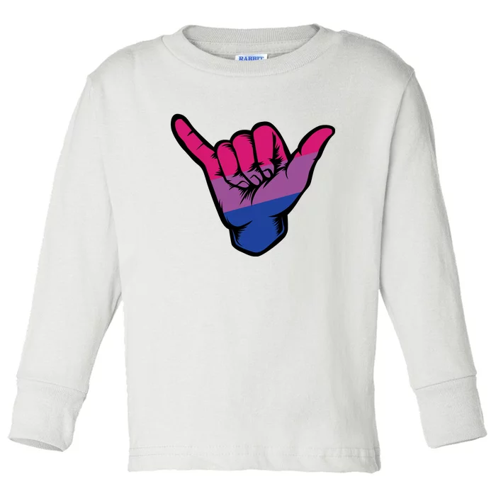 Bisexual Shaka Hand Bi Pride Flag Bisexual Pride Day Toddler Long Sleeve Shirt