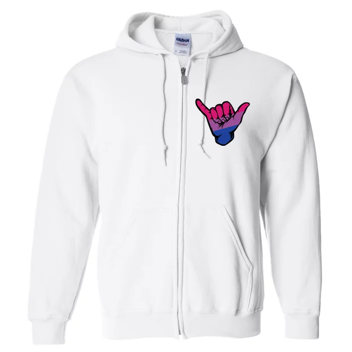 Bisexual Shaka Hand Bi Pride Flag Bisexual Pride Day Full Zip Hoodie