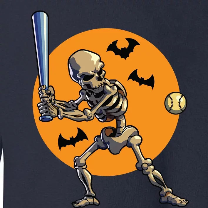 Baseball Skeleton Halloween Baseball Halloween 2593 Toddler Sweatshirt