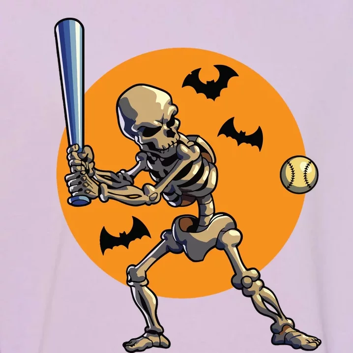 Baseball Skeleton Halloween Baseball Halloween 2593 Garment-Dyed Sweatshirt