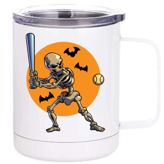 Baseball Skeleton Halloween Baseball Halloween 2593 Front & Back 12oz Stainless Steel Tumbler Cup