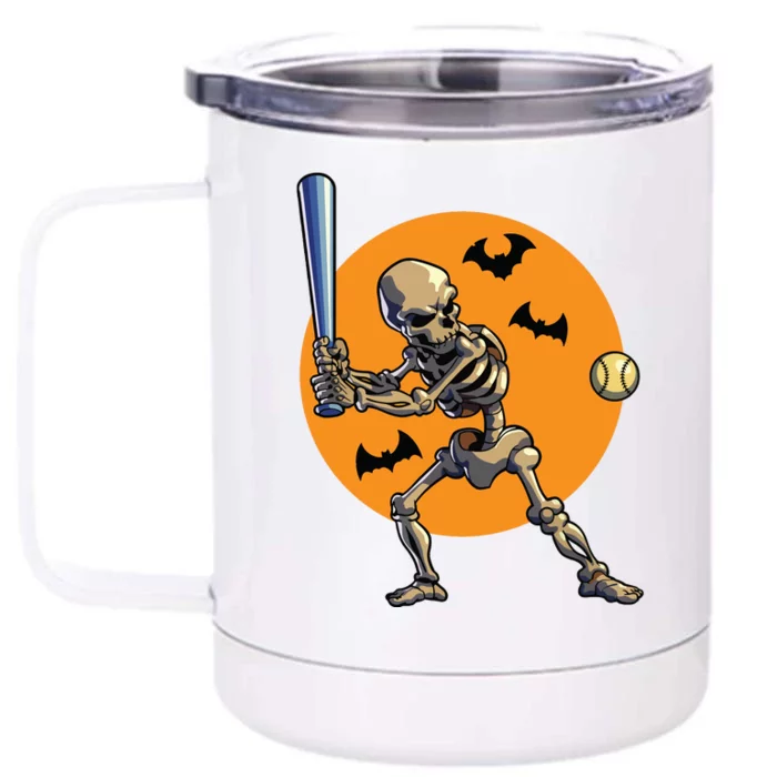 Baseball Skeleton Halloween Baseball Halloween 2593 Front & Back 12oz Stainless Steel Tumbler Cup