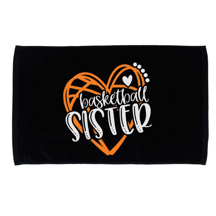 Basketball Sister Heart Distressed Microfiber Hand Towel