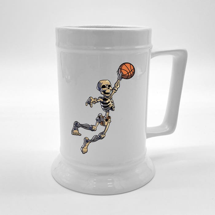 Basketball Skeleton Halloween Basketball Front & Back Beer Stein