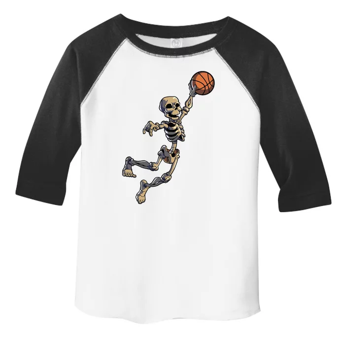 Basketball Skeleton Halloween Basketball Toddler Fine Jersey T-Shirt