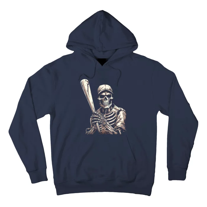 Baseball Skeleton Halloween Baseball Player Spooky Hoodie