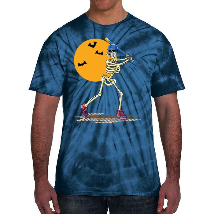 Baseball Skeleton Halloween Baseball Halloween Tie-Dye T-Shirt