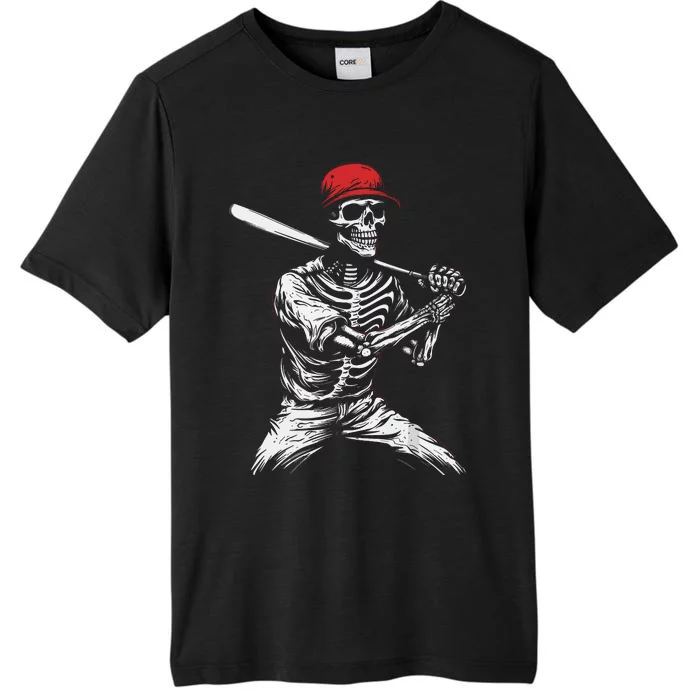 Baseball Skeleton Halloween Baseball Player ChromaSoft Performance T-Shirt