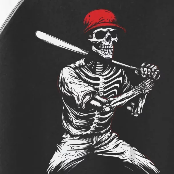 Baseball Skeleton Halloween Baseball Player Toddler Fine Jersey T-Shirt