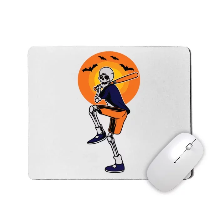 Baseball Skeleton Halloween Boy Baseball Halloween Mousepad