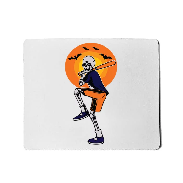 Baseball Skeleton Halloween Boy Baseball Halloween Mousepad