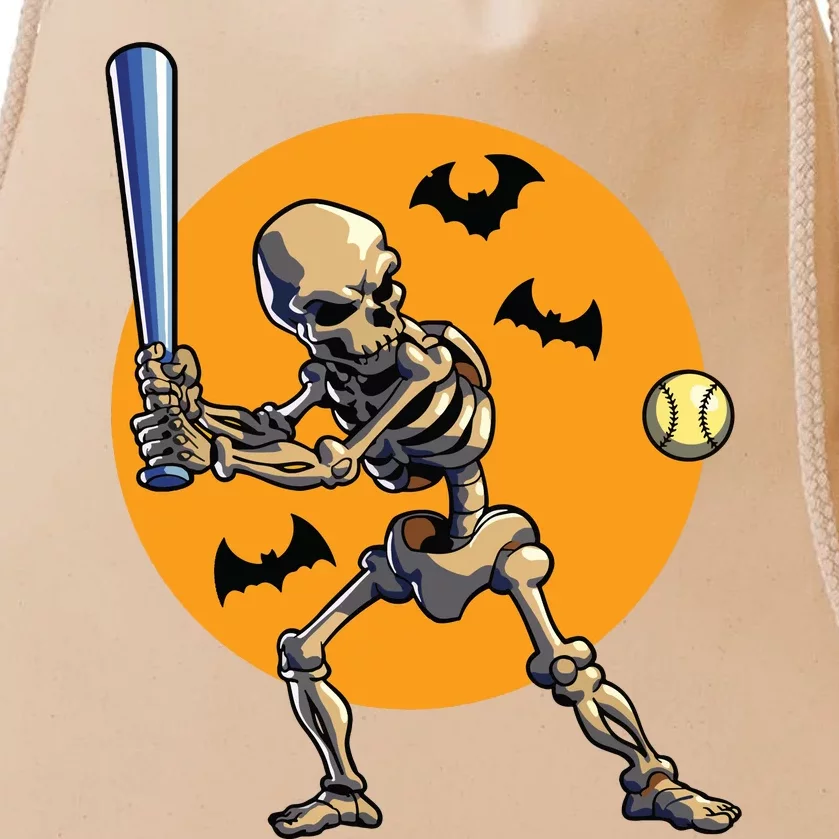 Baseball Skeleton Halloween Boy Baseball Halloween Drawstring Bag