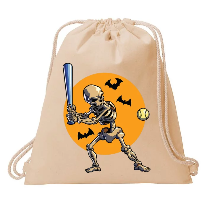 Baseball Skeleton Halloween Boy Baseball Halloween Drawstring Bag