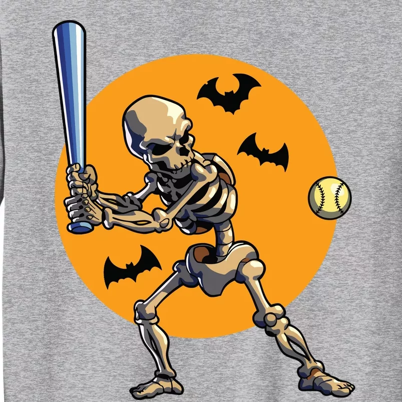 Baseball Skeleton Halloween Boy Baseball Halloween Tall Sweatshirt