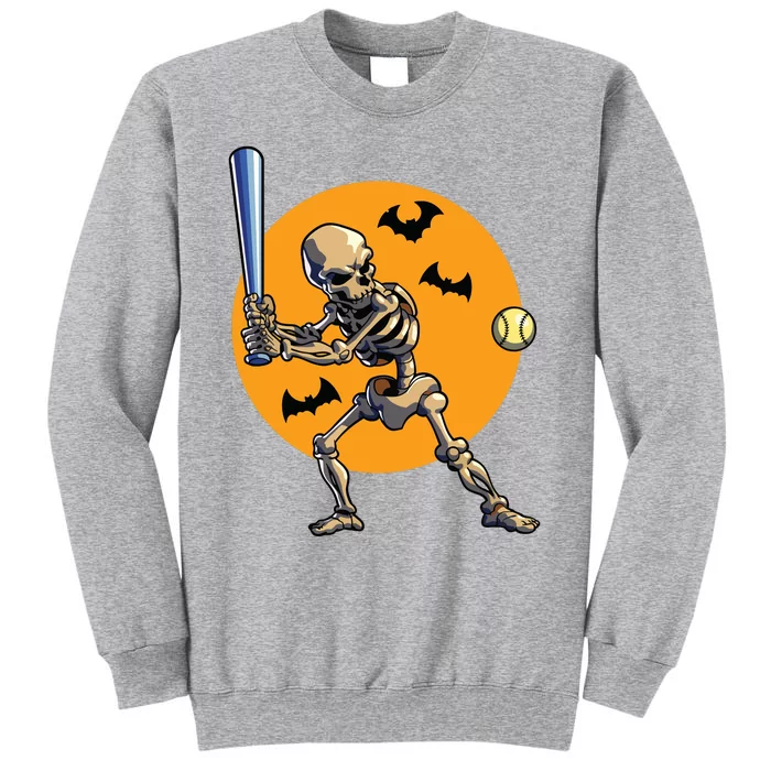 Baseball Skeleton Halloween Boy Baseball Halloween Tall Sweatshirt