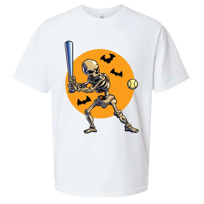 Baseball Skeleton Halloween Boy Baseball Halloween Sueded Cloud Jersey T-Shirt