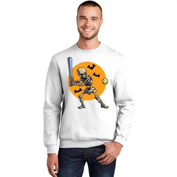 Baseball Skeleton Halloween Boy Baseball Halloween Sweatshirt