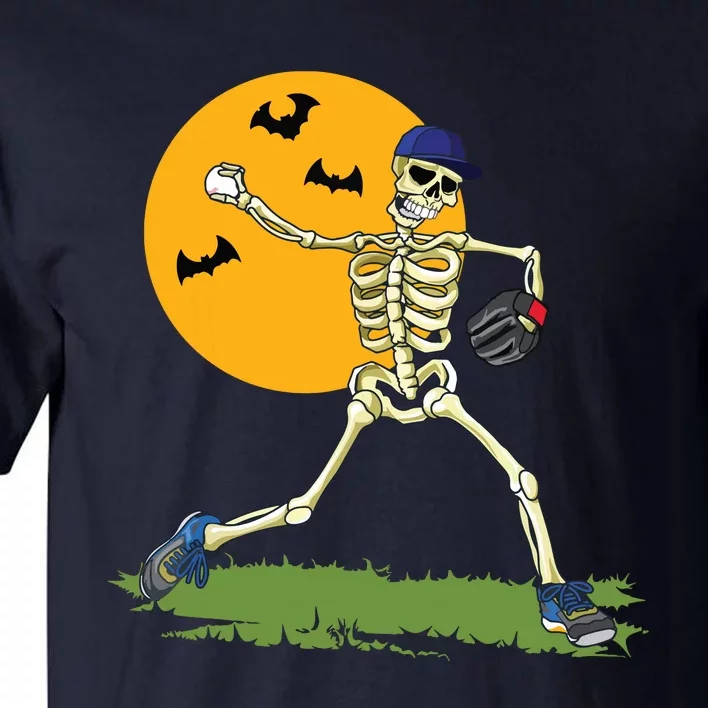 Baseball Skeleton Halloween Boy Baseball Halloween Tall T-Shirt