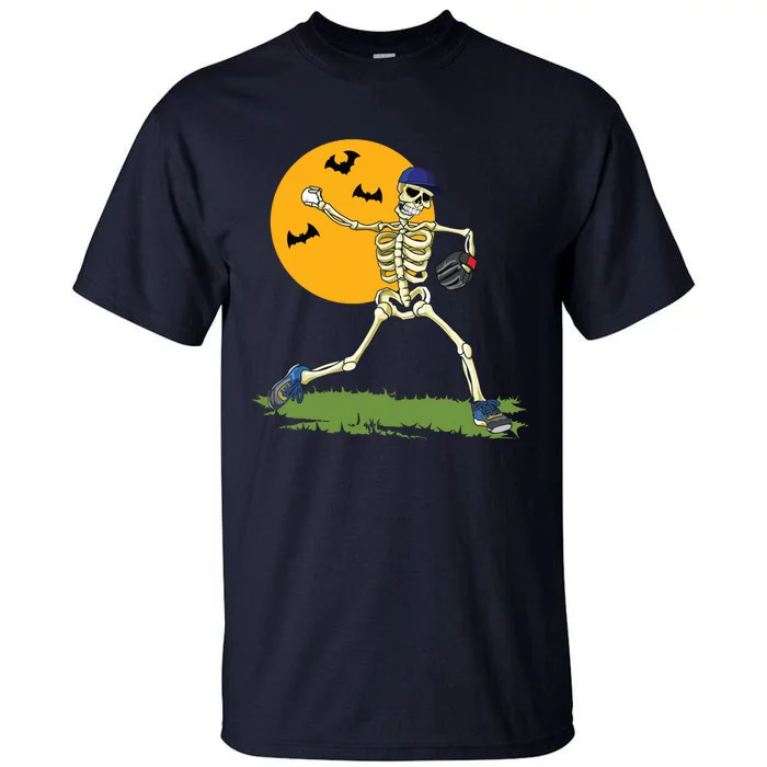 Baseball Skeleton Halloween Boy Baseball Halloween Tall T-Shirt