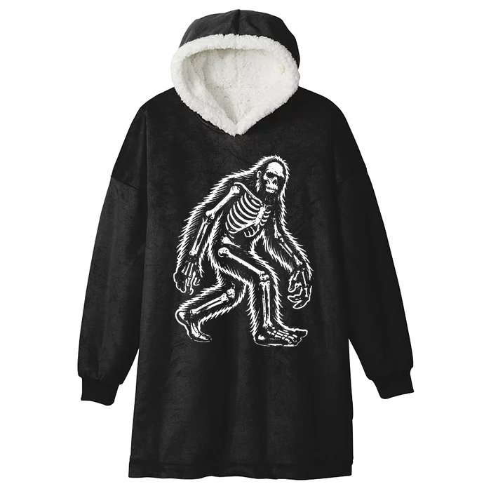 Bigfoot Sasquatch Halloween Skeleton Hooded Wearable Blanket